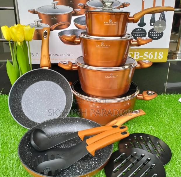 *Edenburg 15pc Cookware Set(Burnt Orange)*
Induction Enabled*
