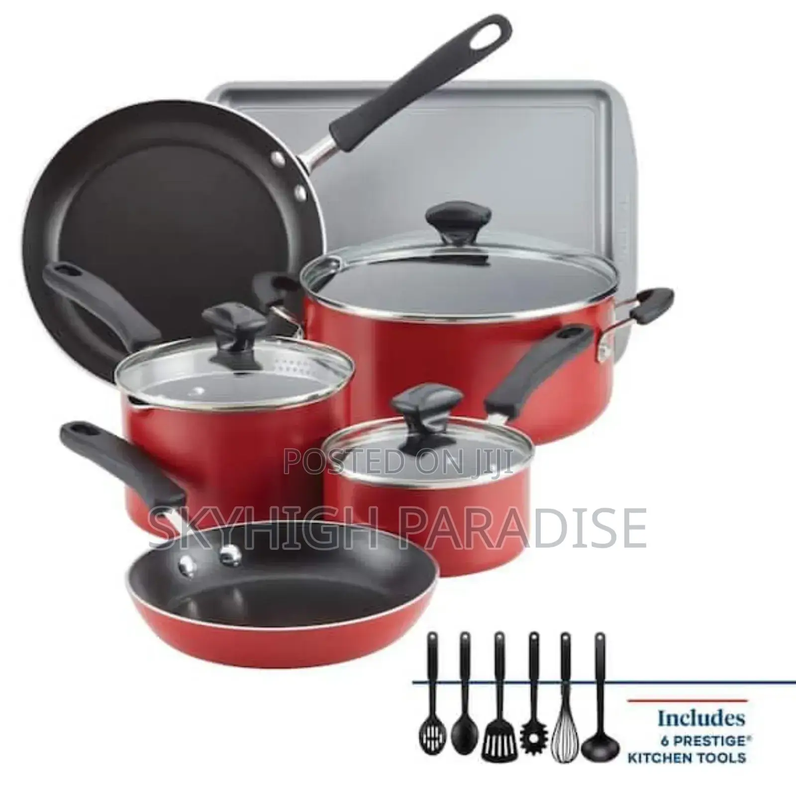 *Edenburg 15pc Cookware Set(Red )*
Induction Enabled*