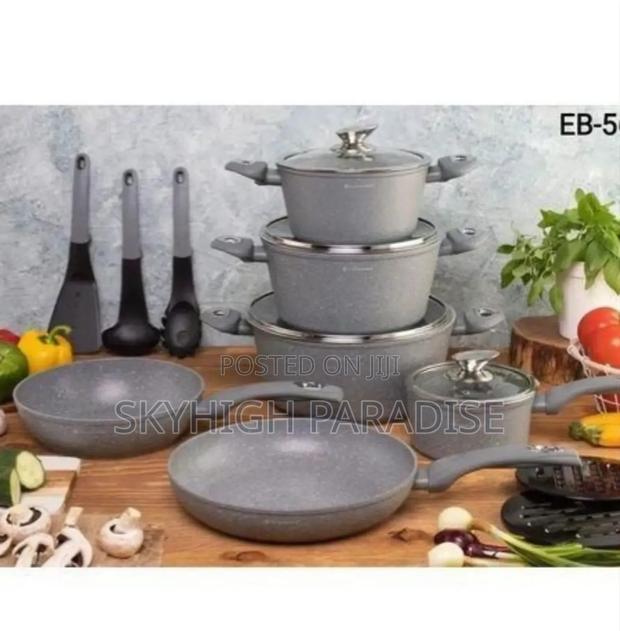 *Edenburg 15pc Cookware Set(Grey )Induction Enabled*