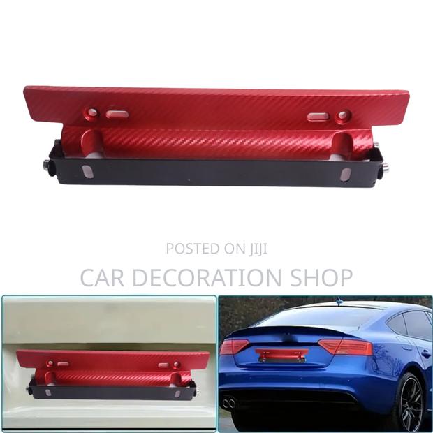 Brand New Carbon Red Adjustable Licence Plate Mount