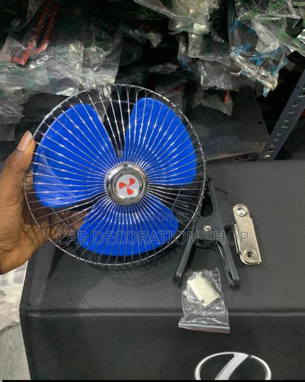 12v Car Interior Cooling Fan Oscillating Cooler Fan - thumbnail 2