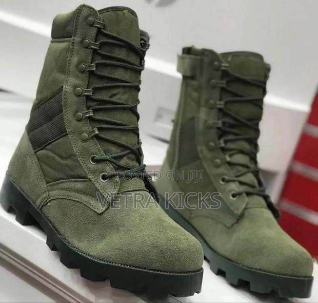 Siwar Millitary Boots in Green/Brown/Black Colour Way