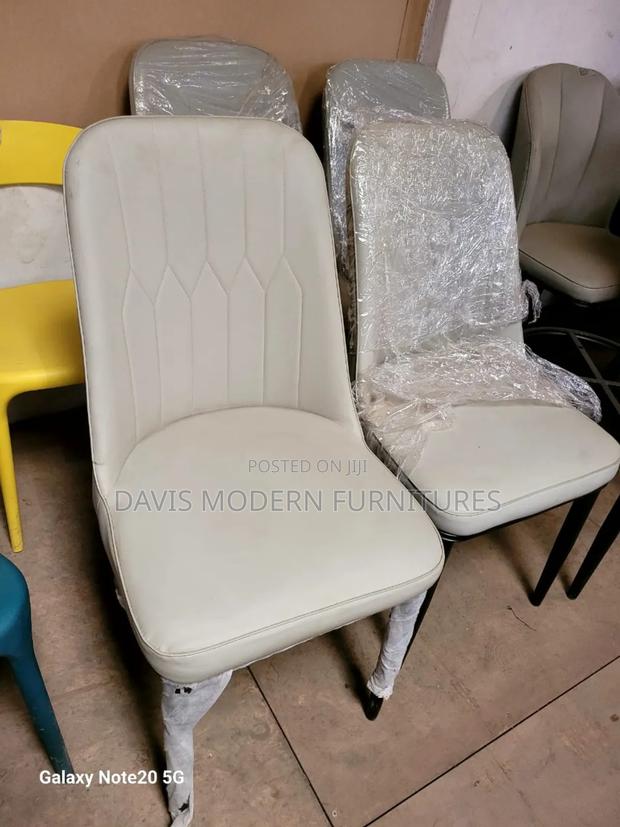 White Leather Dinning Chair - main view