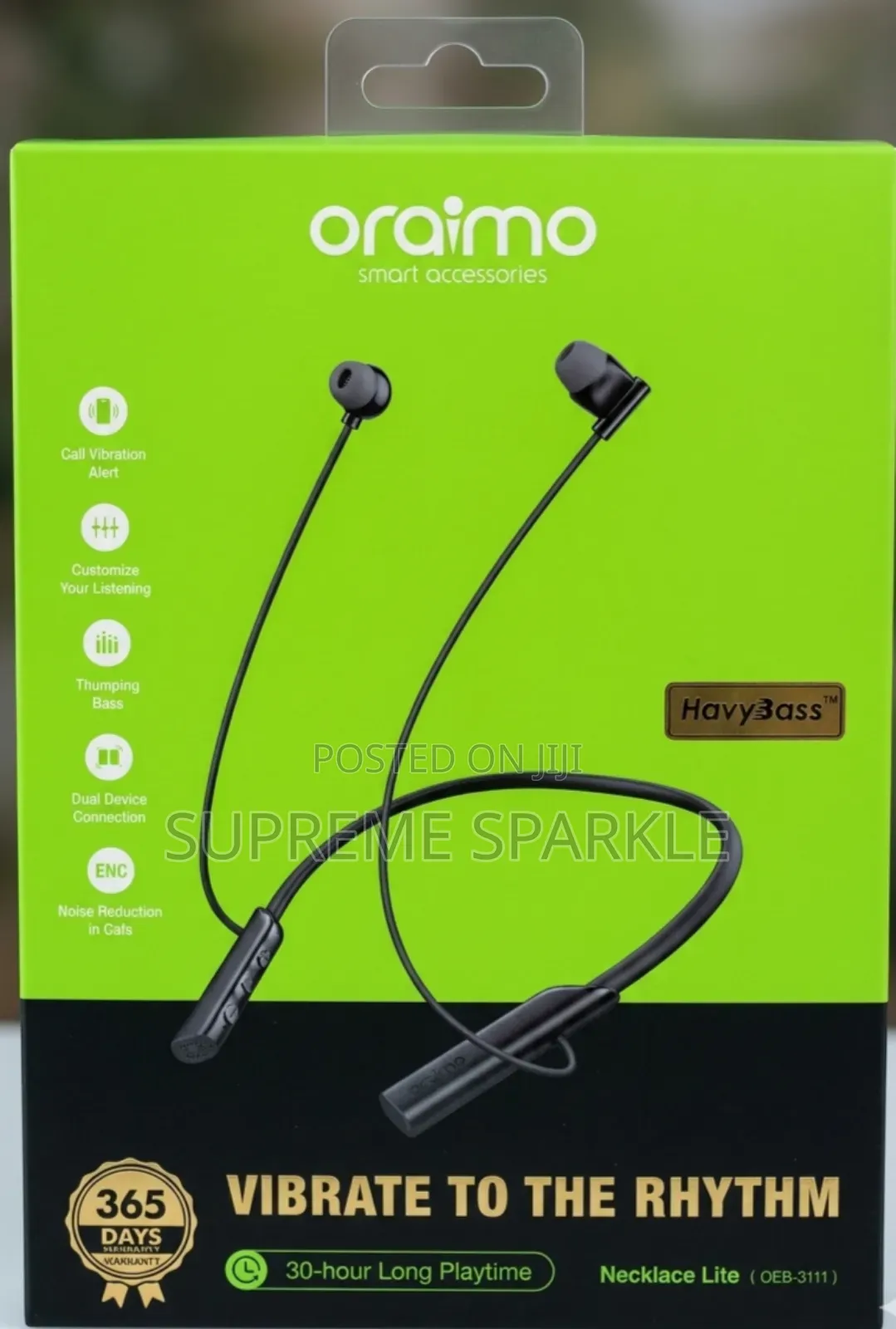 Oraimo Necklace Lite Wireless Neckband.Oeb 311 - 30h Playtime Havybass