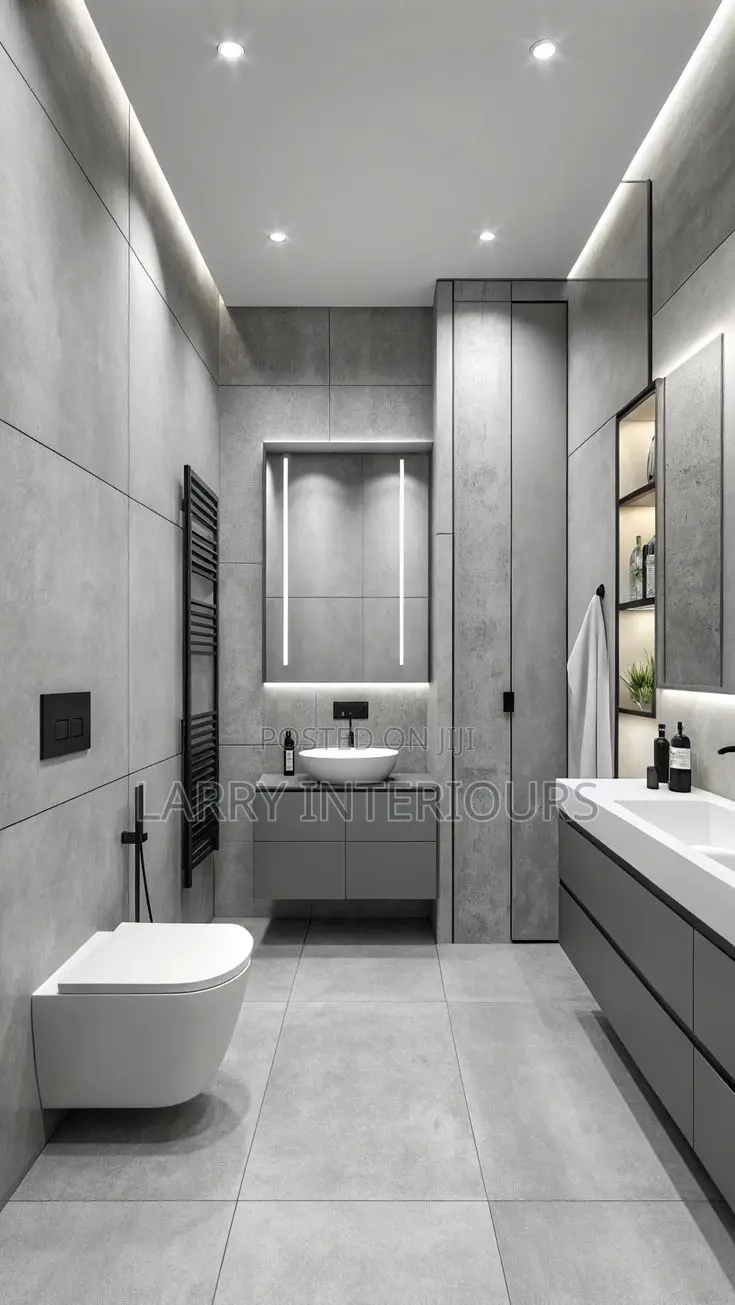 Modern Toilet Bathroom Renovation | Tiling, Fixtures Finishing