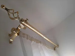 2m Curtain and Sheer Gold Adjustable Window Rod