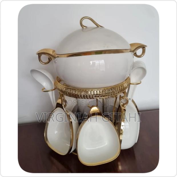Jcc8434-L1 16pc Ceramic Soup Set on Golden Stand * - thumbnail 2