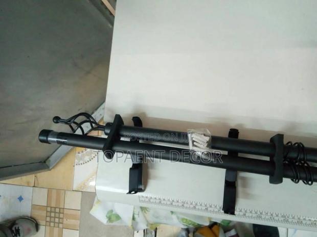 2m Black Adjustable Curtain Rods for Windows and Doors