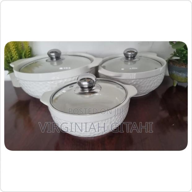 Cream White 3in1 Ceramic Serving Dish Casseroles - thumbnail 2