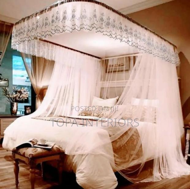 White Elegan 2 Stand Canopy Rail Mosquito Nets