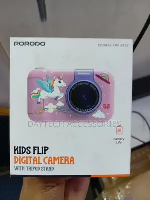 Porodo Lifestyle Kids Flip Digital Camera With Tripod Stand - Pink