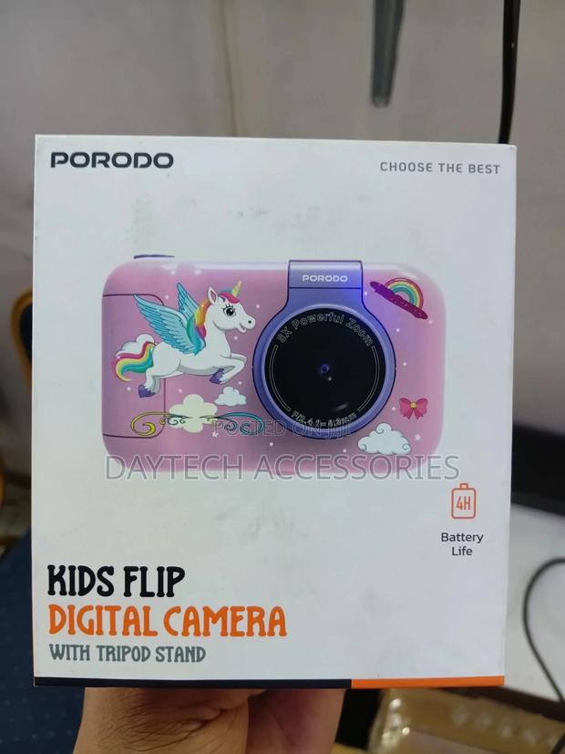Porodo Lifestyle Kids Flip Camera With Tripod Stand 1000mah Battery