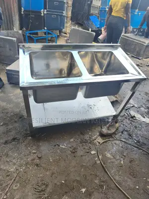 Commercial Stainless Steel Double Sink 1120 X 560mm