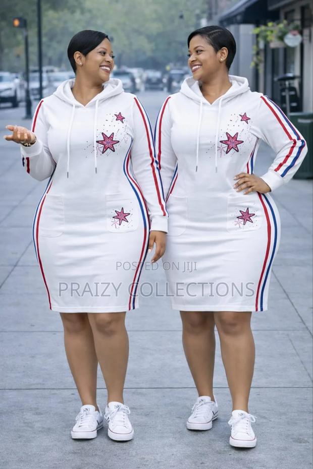 Trendy Quality Hoodie Dress With Stripes
