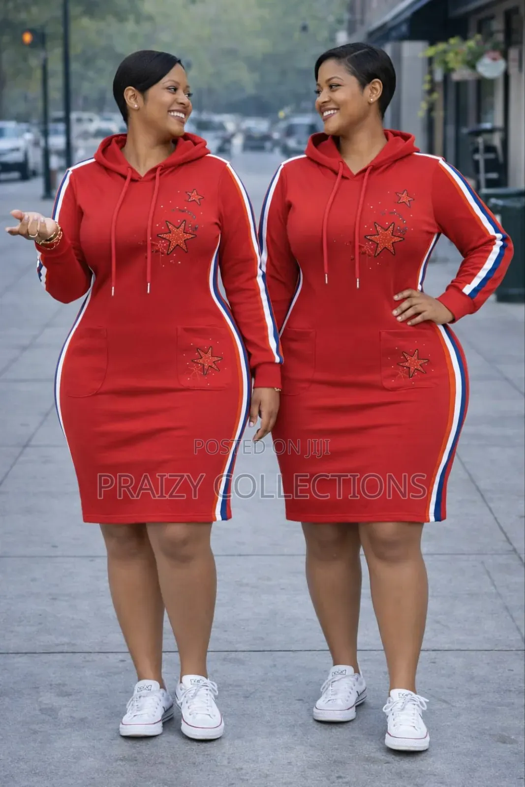 Trendy Quality Hoodie Dress With Stripes