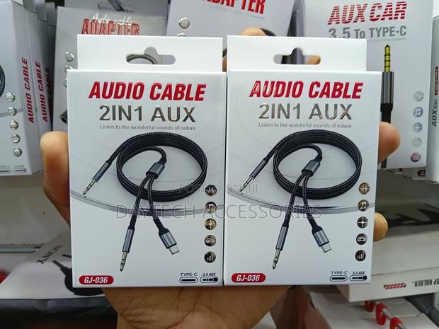 J-036 2-in-1 Type-C to 3.5mm Aux Audio Cable.
