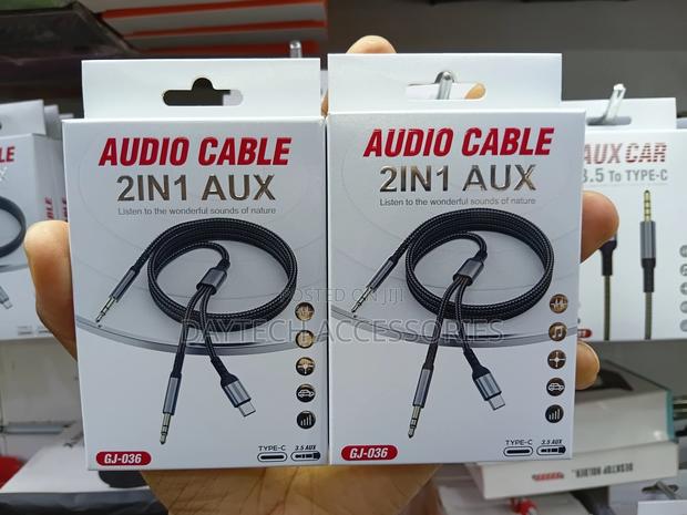 J-036 2-in-1 Type-C to 3.5mm Aux Audio Cable. - thumbnail 2