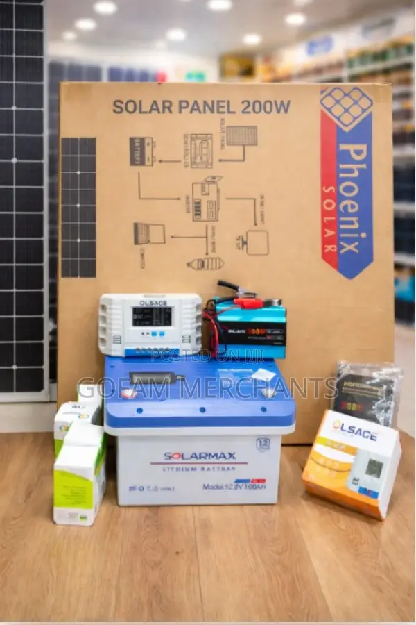 100ah 12v Lithium Battery Kit (20a PWM Controller and 300w Inverter)