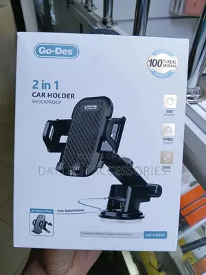 The Go-Des Gd-Hd693 Is a 2-in-1 Shockproof Car Phone Holder.