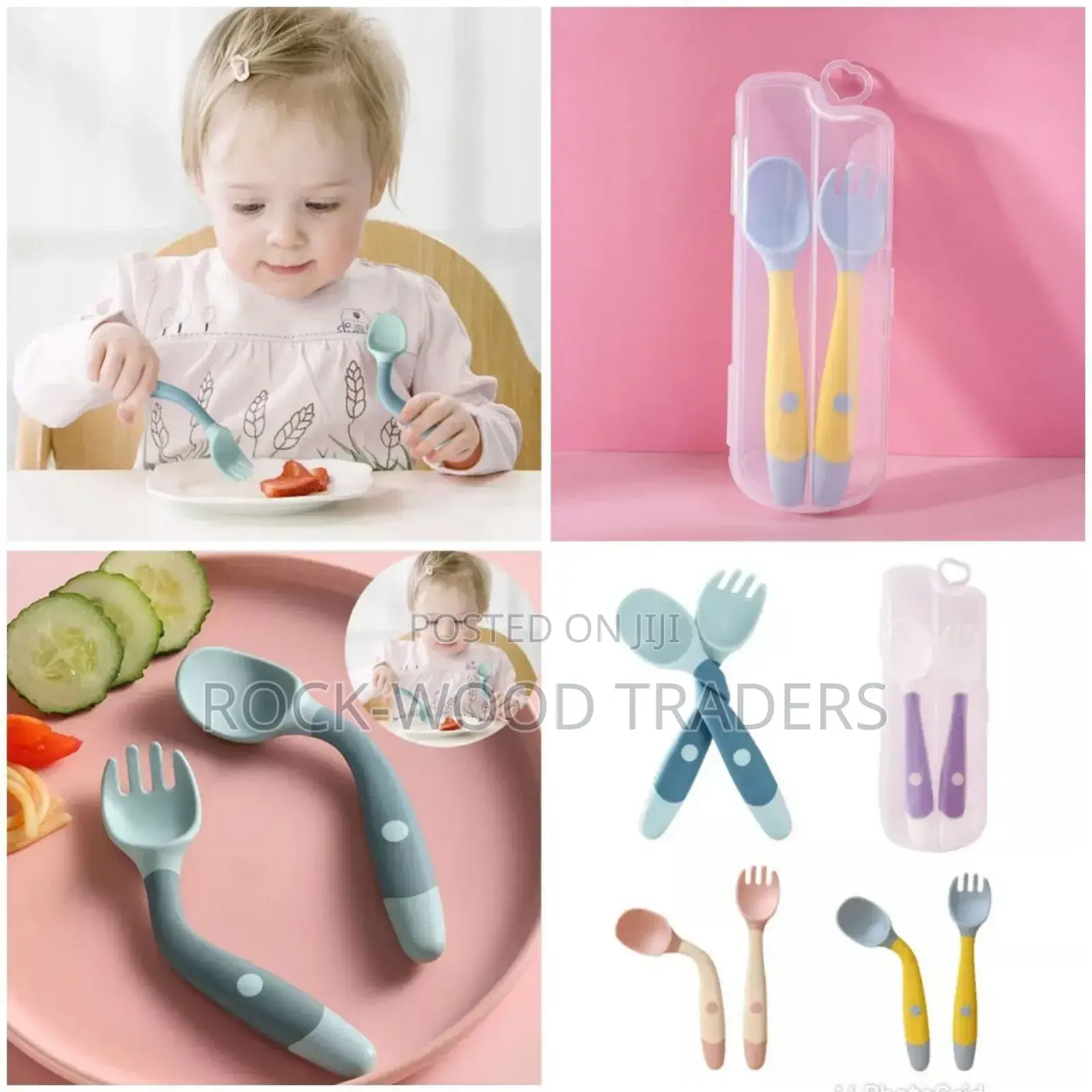 2pcs Baby Bendable Silicone Spoons
