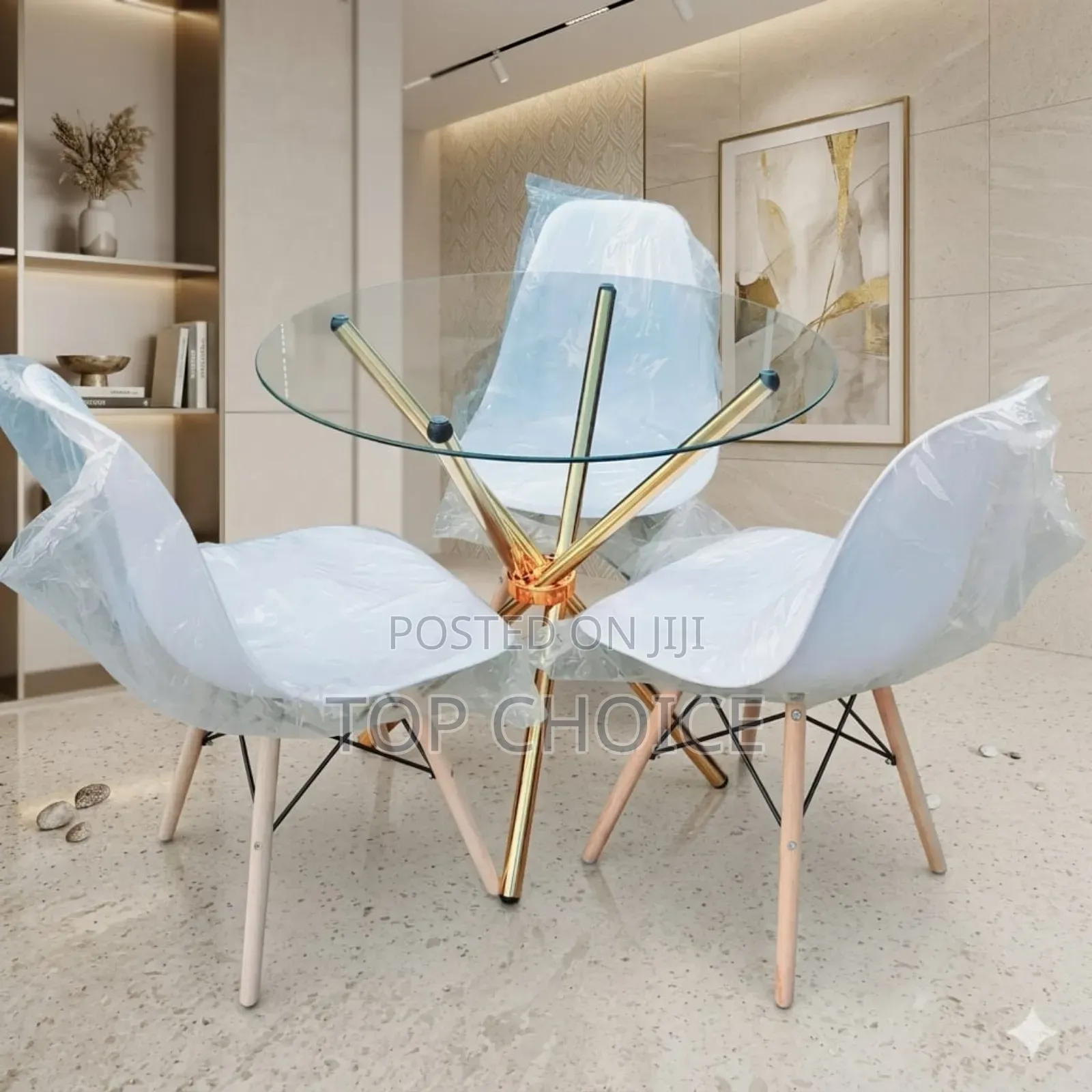 Glass Round Tables and Chairs