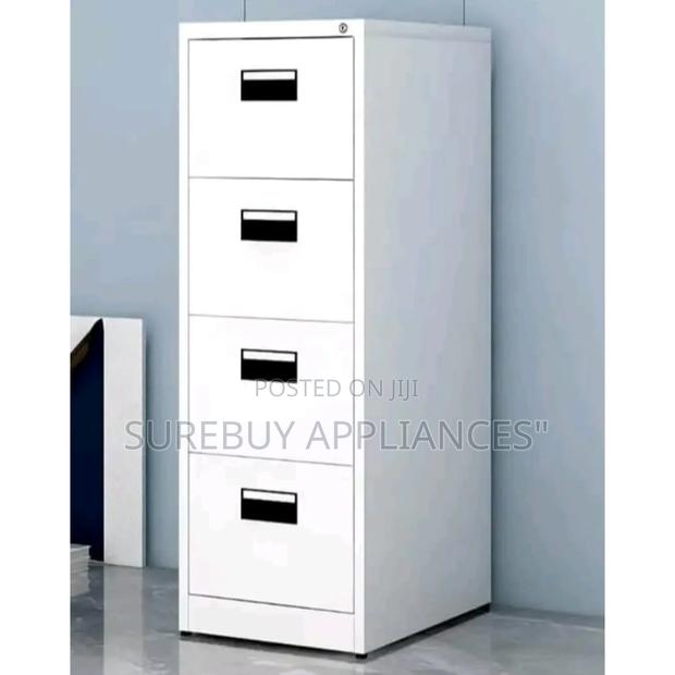 4-Drawer Metallic Filing Cabinet – Lockable Heavy-Duty Office Storage