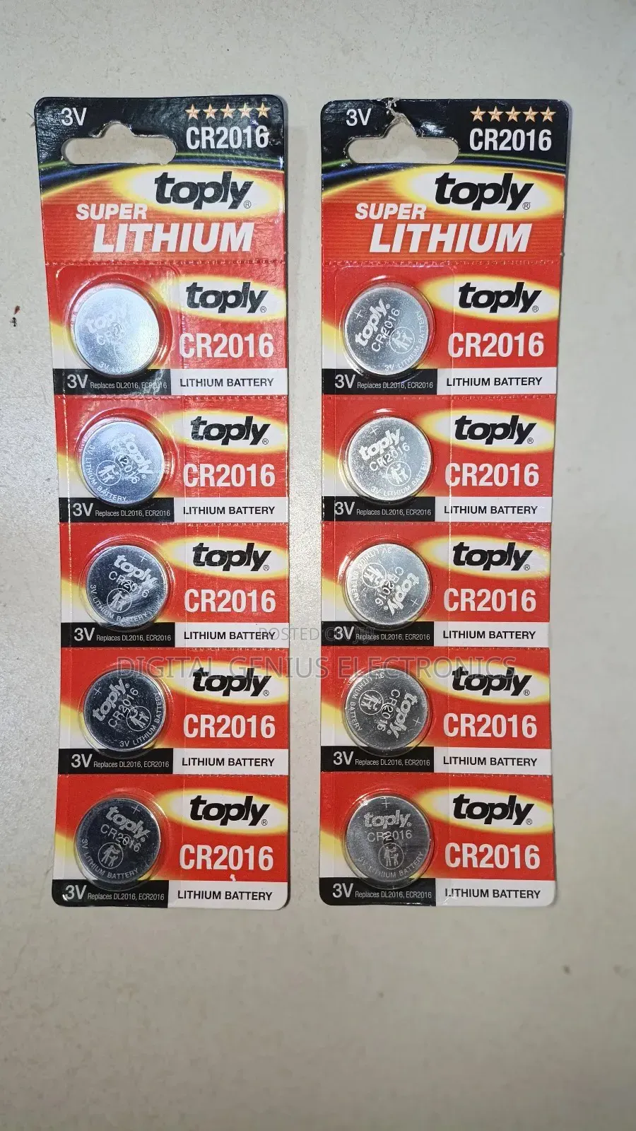 Cr2016 3v Lithium Battery (5pcs)