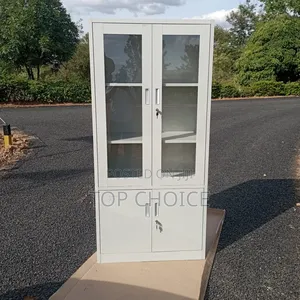 Silver Office Cabinets With Glass Doors