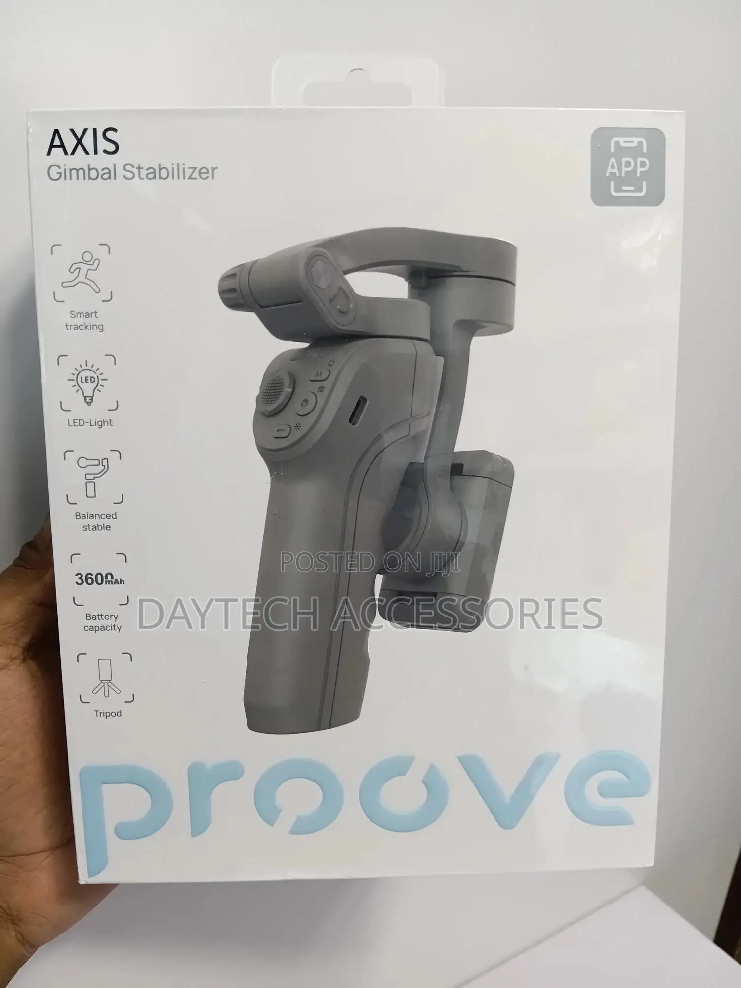 The Is a Proove Axis Gimbal Stabilizer Designed for Smartphones - Blac