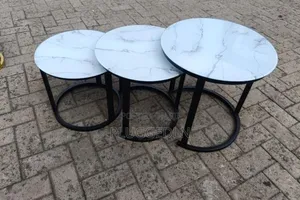 3-in-1 Set of Black Nesting Tables .