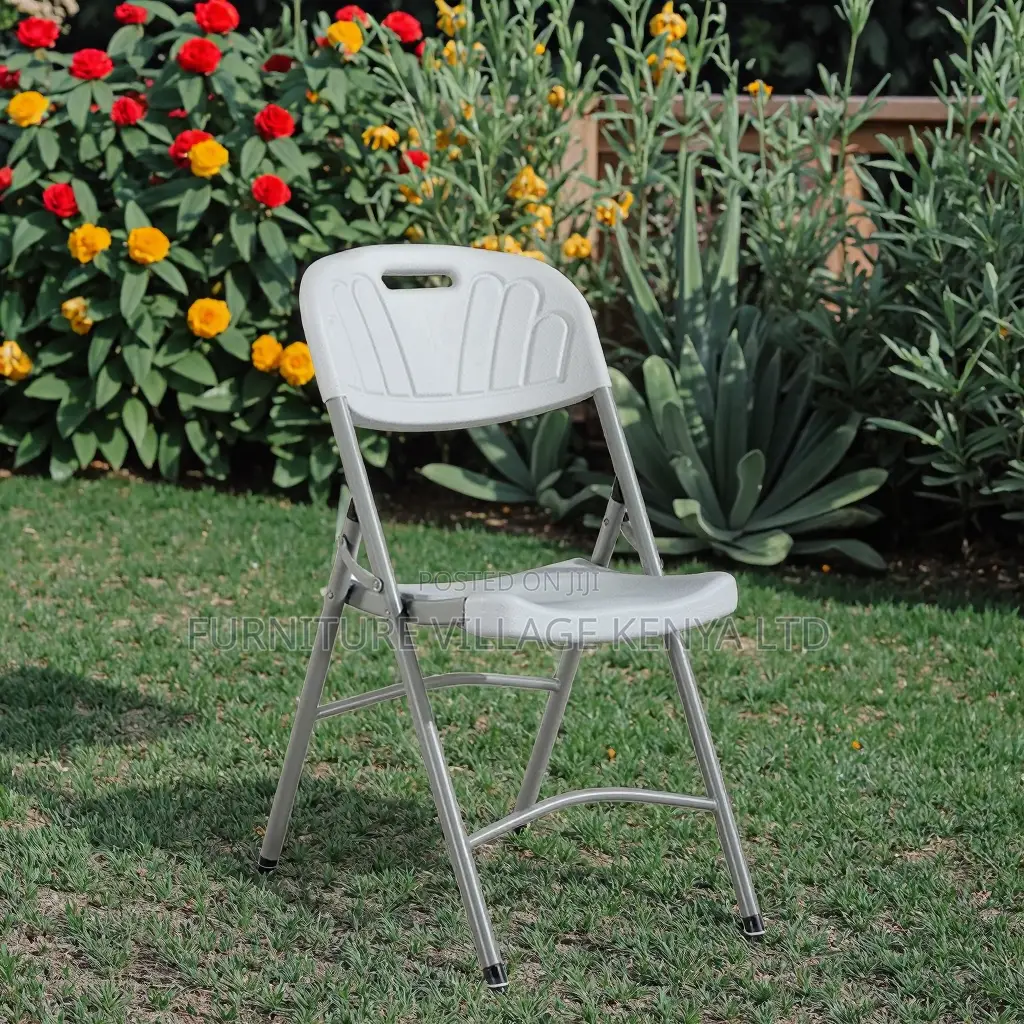 Outdoor Chair; White Foldable Outdoor Patio Chair