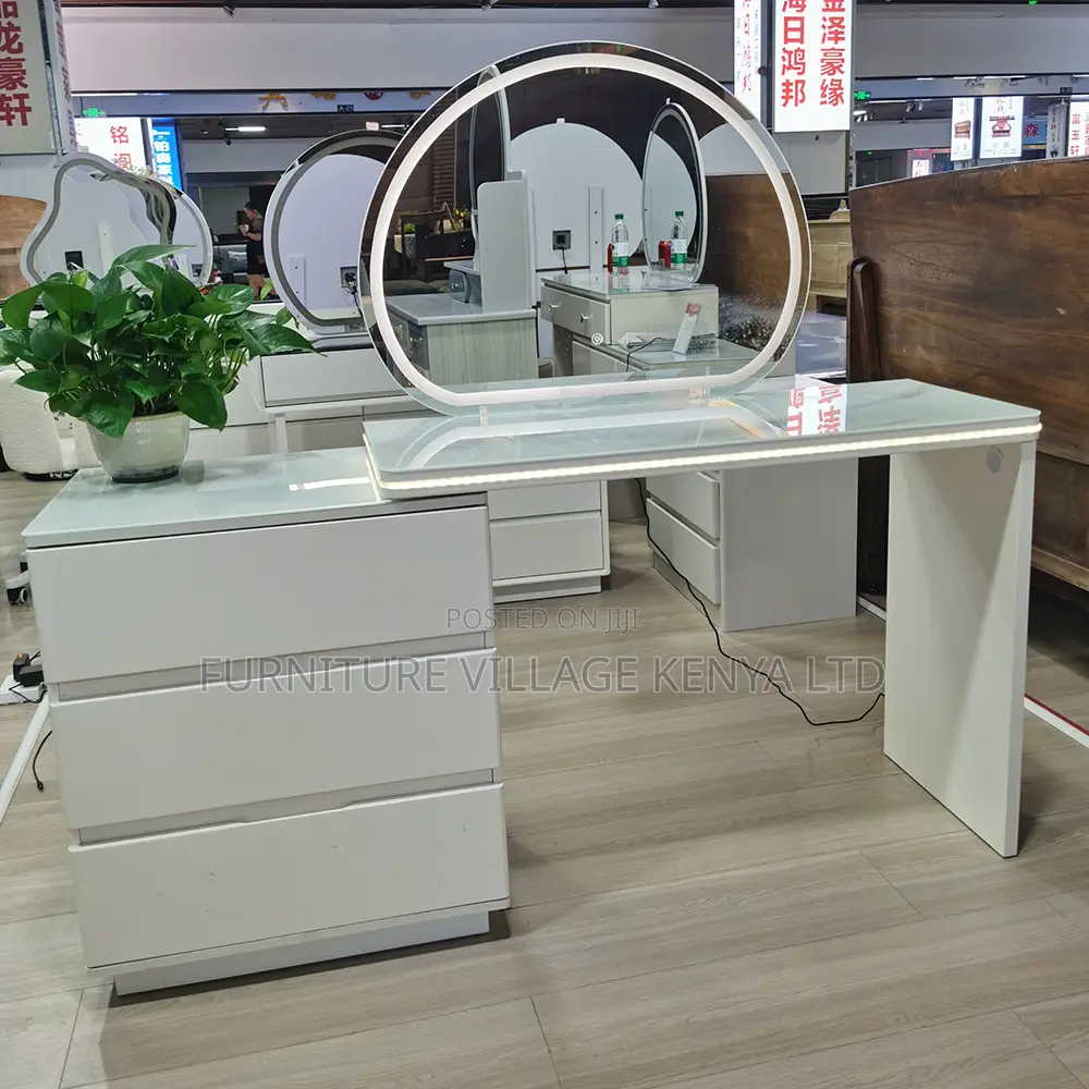 Dressers; Modern Table With Mirror and Drawers