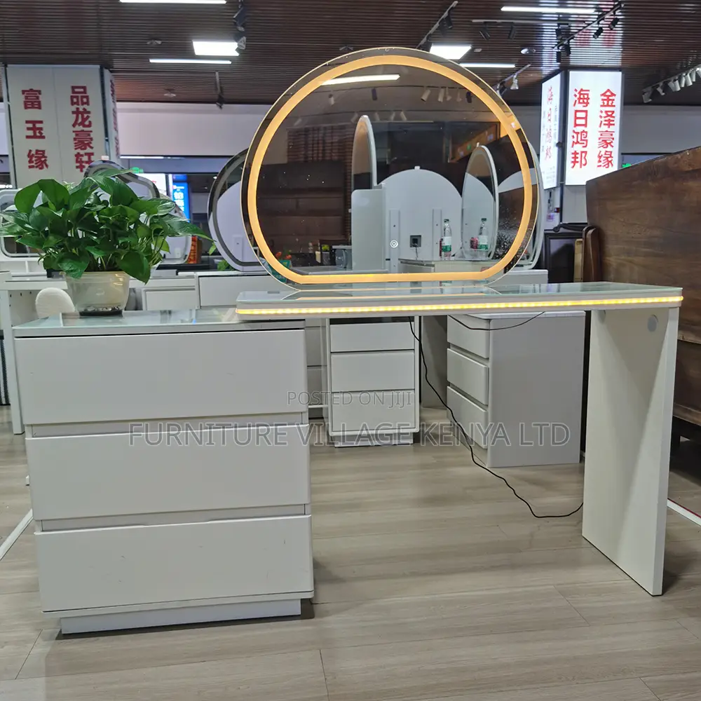 Dressers; Modern Table With Mirror and Drawers