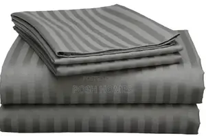 Grey Quality Strippped Bedsheets