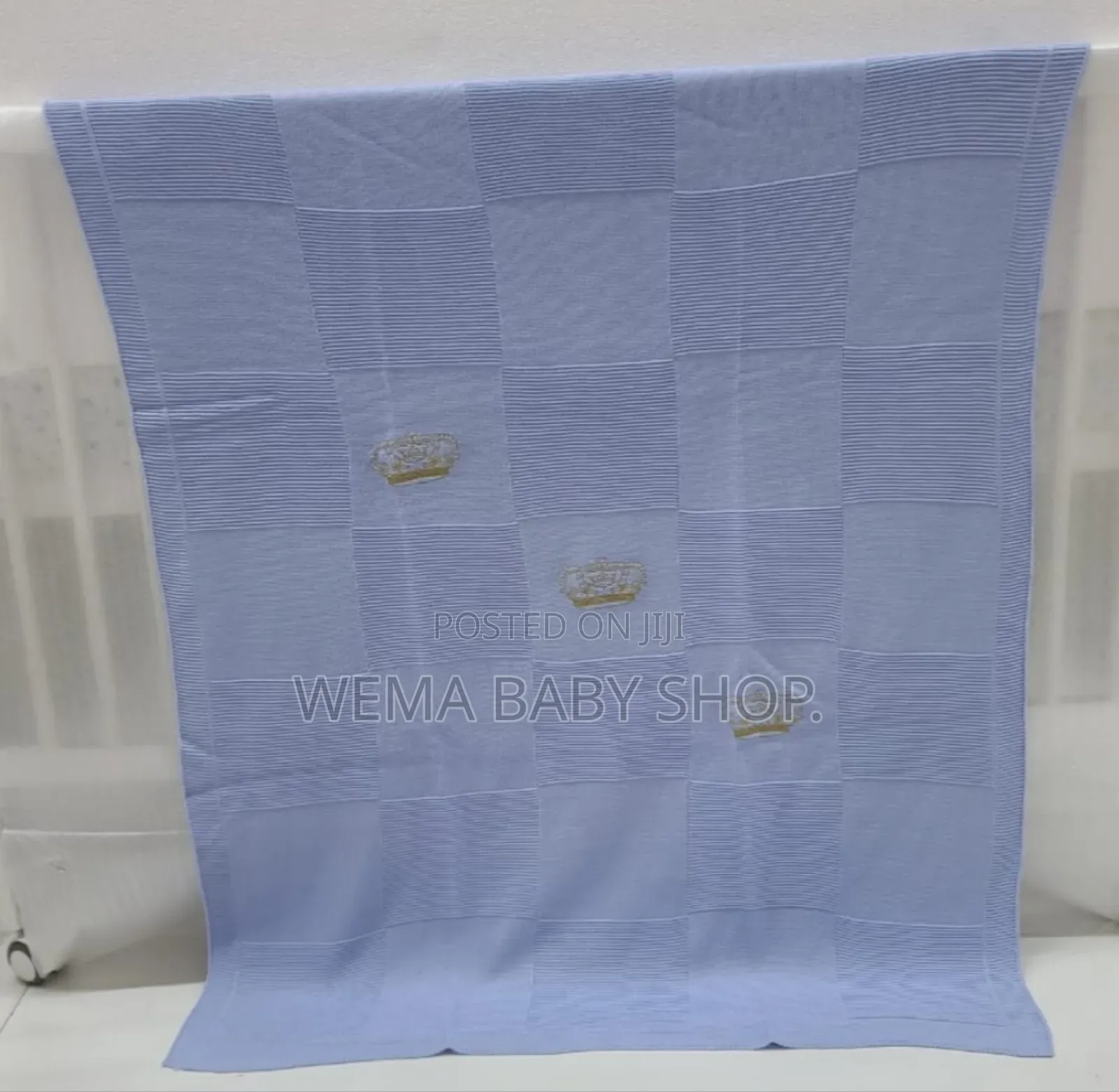 Knitted Baby Christening Shawl Blanket With a Matching Beanie Hat.
