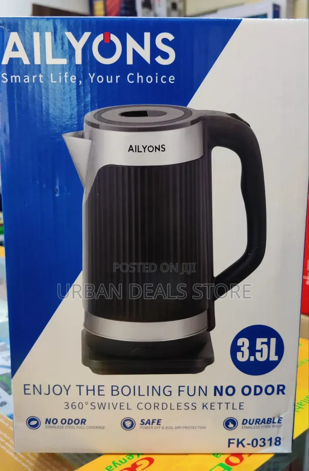 Ailyons 3.5 Litres Plastic Kettle 
Box Has 12 Pieces