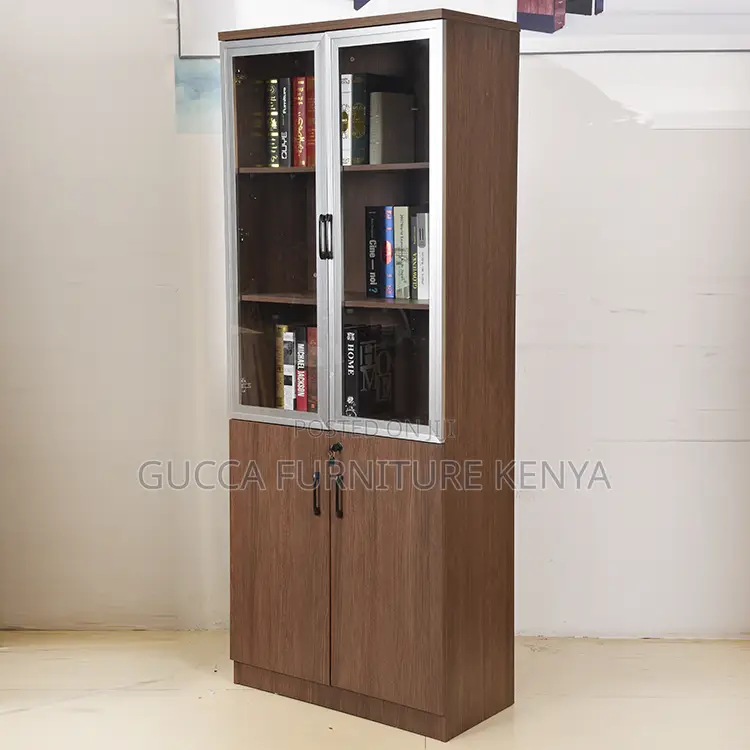 2-Door's Wooden Glass Front Document Cabinet