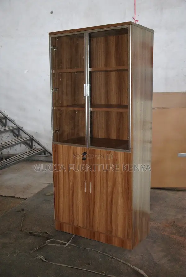 2-Door's Wooden Glass Front Document Cabinet
