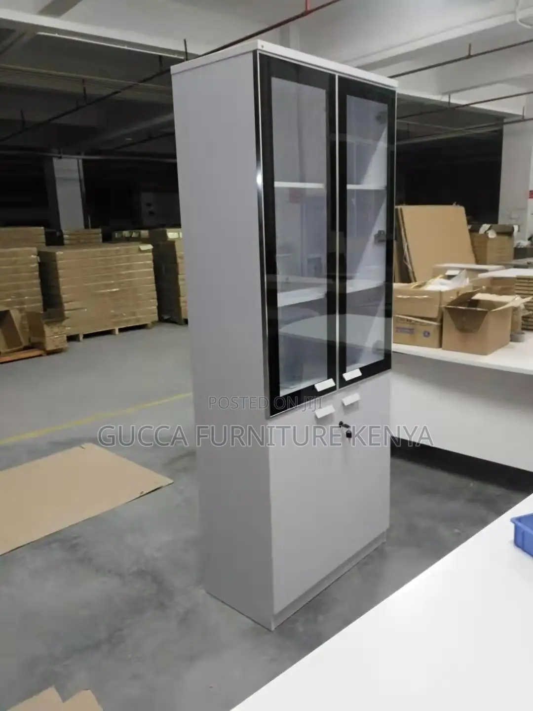 2-Door's Wooden Glass Front Document Cabinet