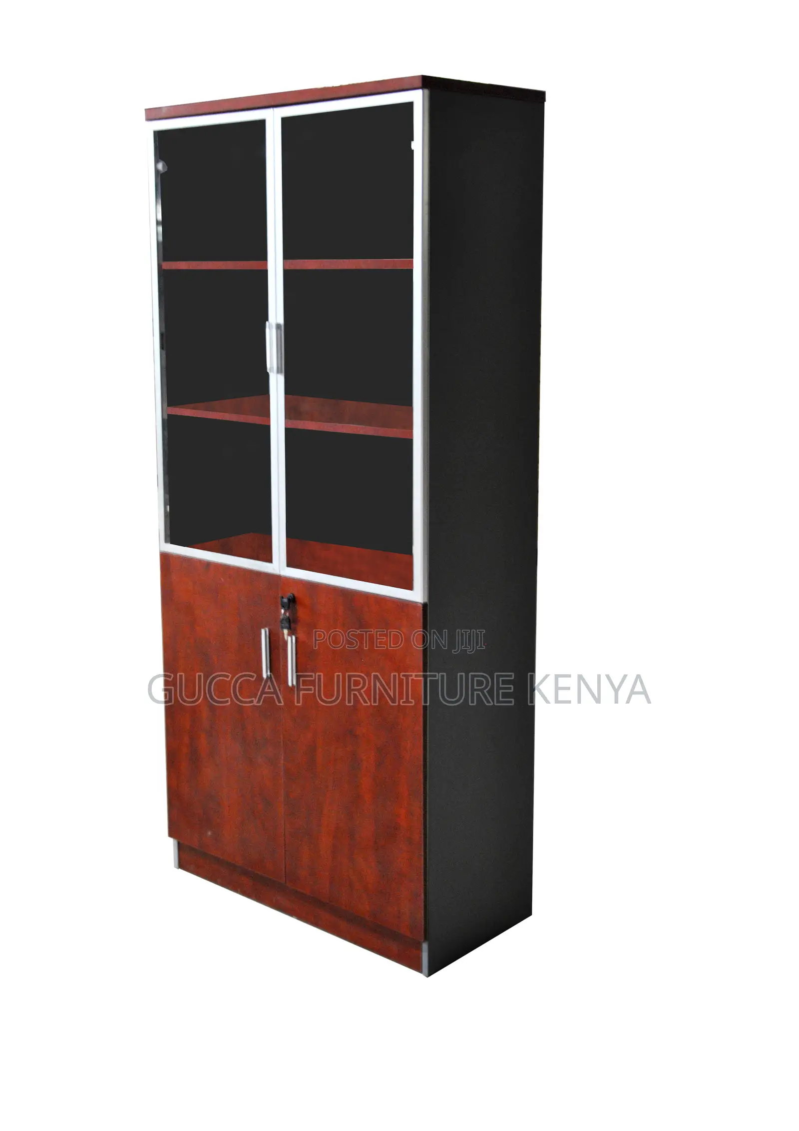 2-Door's Wooden Glass Front Document Cabinet
