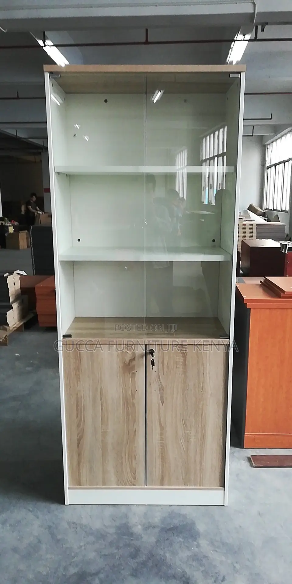 2-Door's Wooden Glass Front Document Cabinet