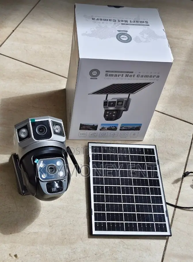 Dual Lens Solar Powered Outdoor Camera With 2way Audio 4mp