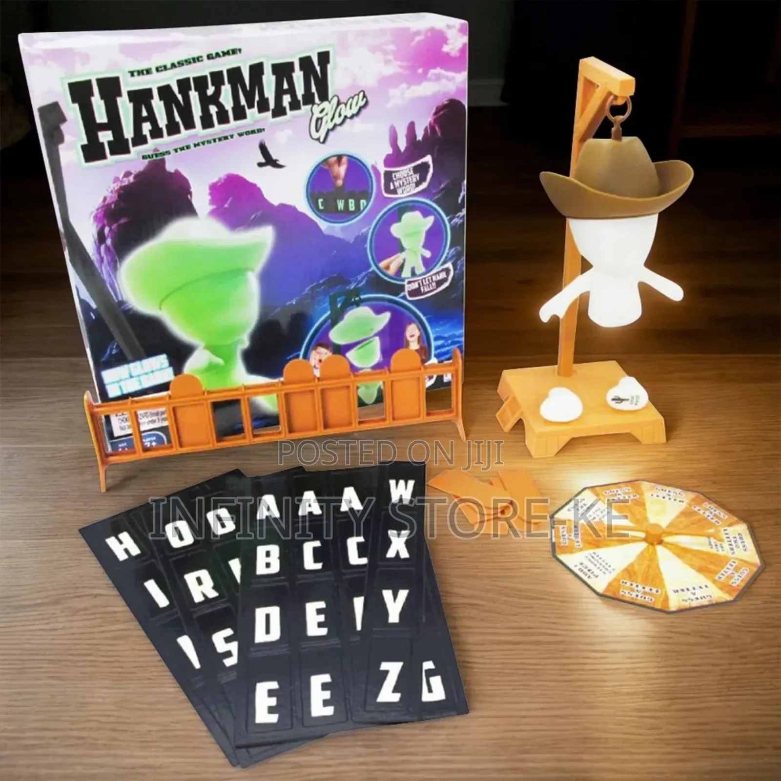 Hankman Glow Game Neon Light Board Game Fun Family Party Night Play