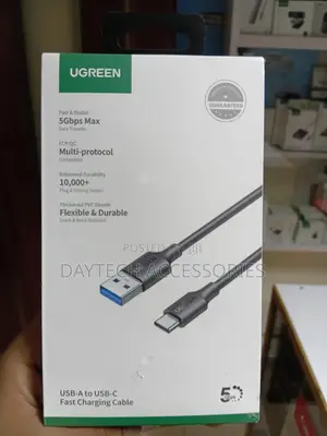 This Is a Ugreen 2m Usb 2.0 to Usb-C Fast Charging Cable - Black