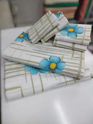 Plaid Pattern Floral Bedsheet Set