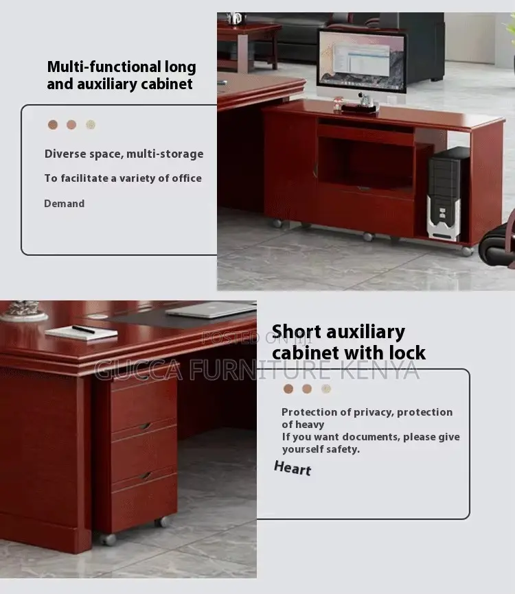 1.8m Mahogany Executive Manager's Desk