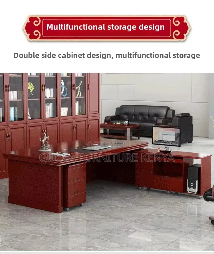 1.8m Mahogany Executive Manager's Desk
