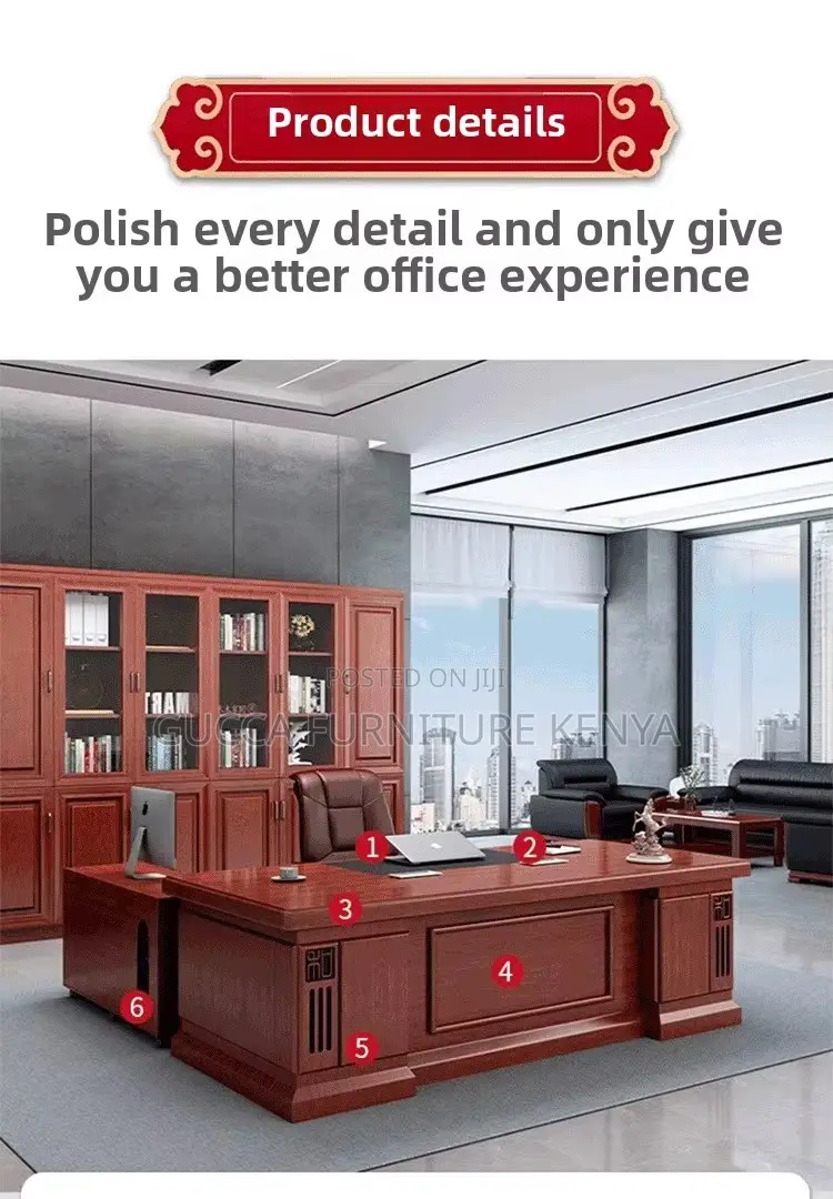 1.8m Mahogany Executive Manager's Desk