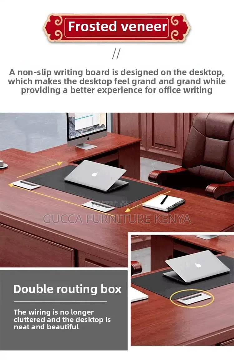1.8m Mahogany Executive Manager's Desk