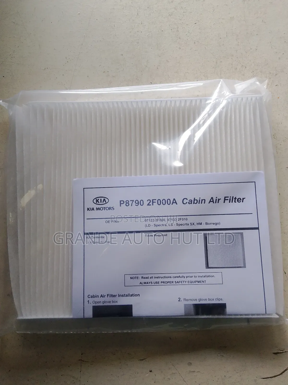 Ac Cabin Filter Kia Sorento 2013 (Genuine)